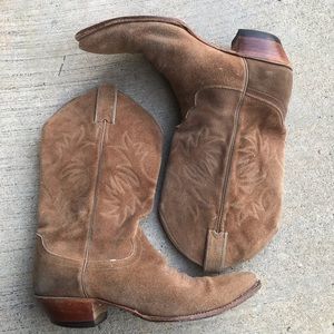 Justin Women's Western Cowboy Suede Boots Sz 10